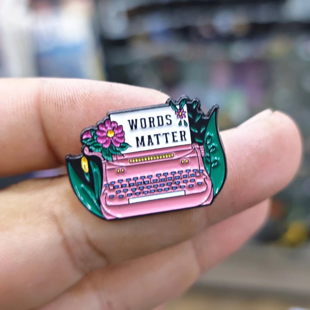 Typist Words Matter Pins - alternate view