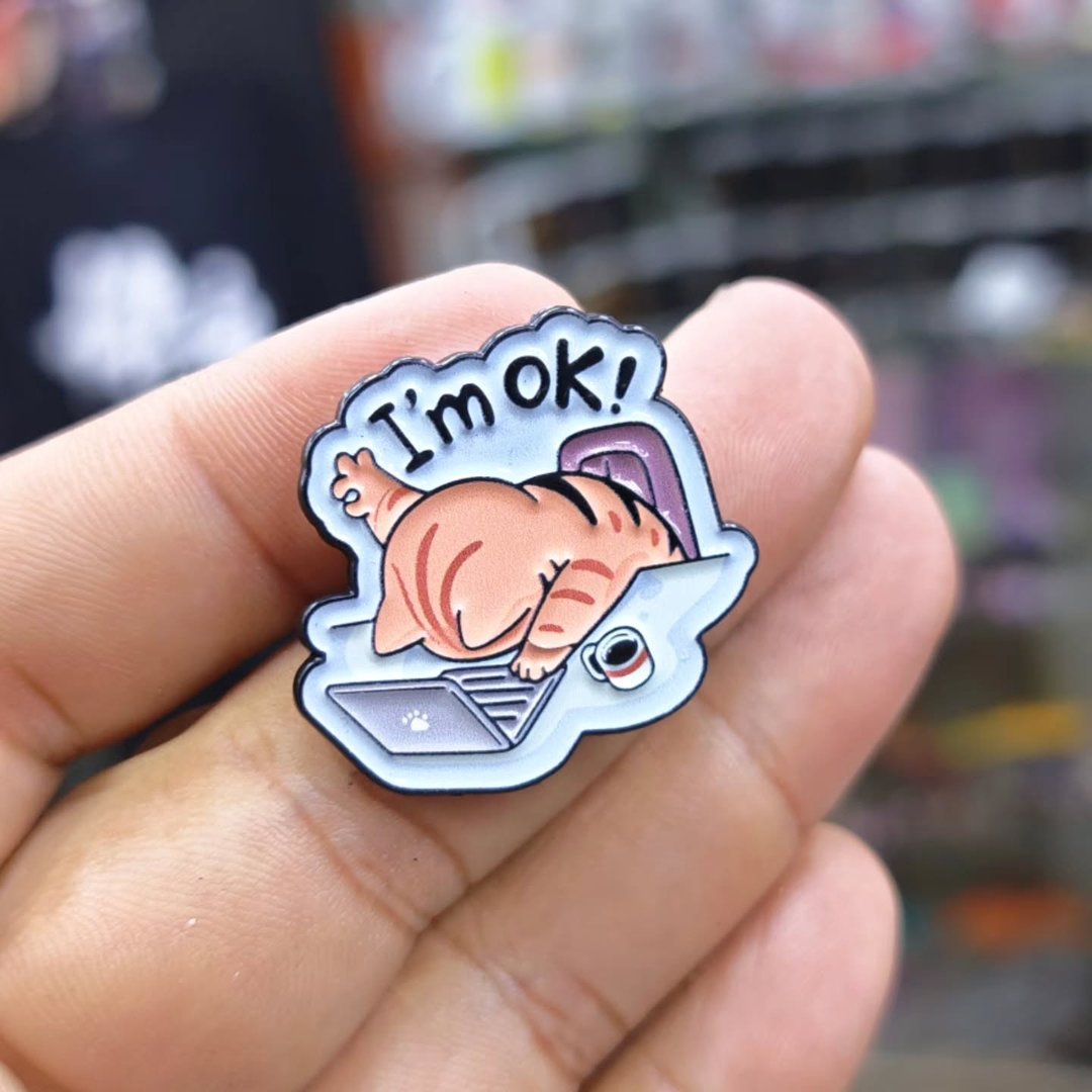 Im Ok Cat Pins - alternate view
