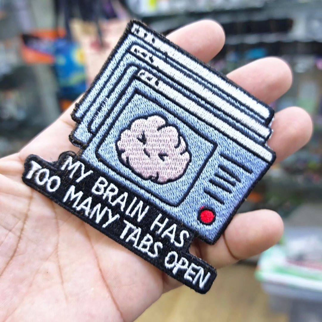 Embroidered Patch My Brain Tabs 80 x 95 MM - alternate view