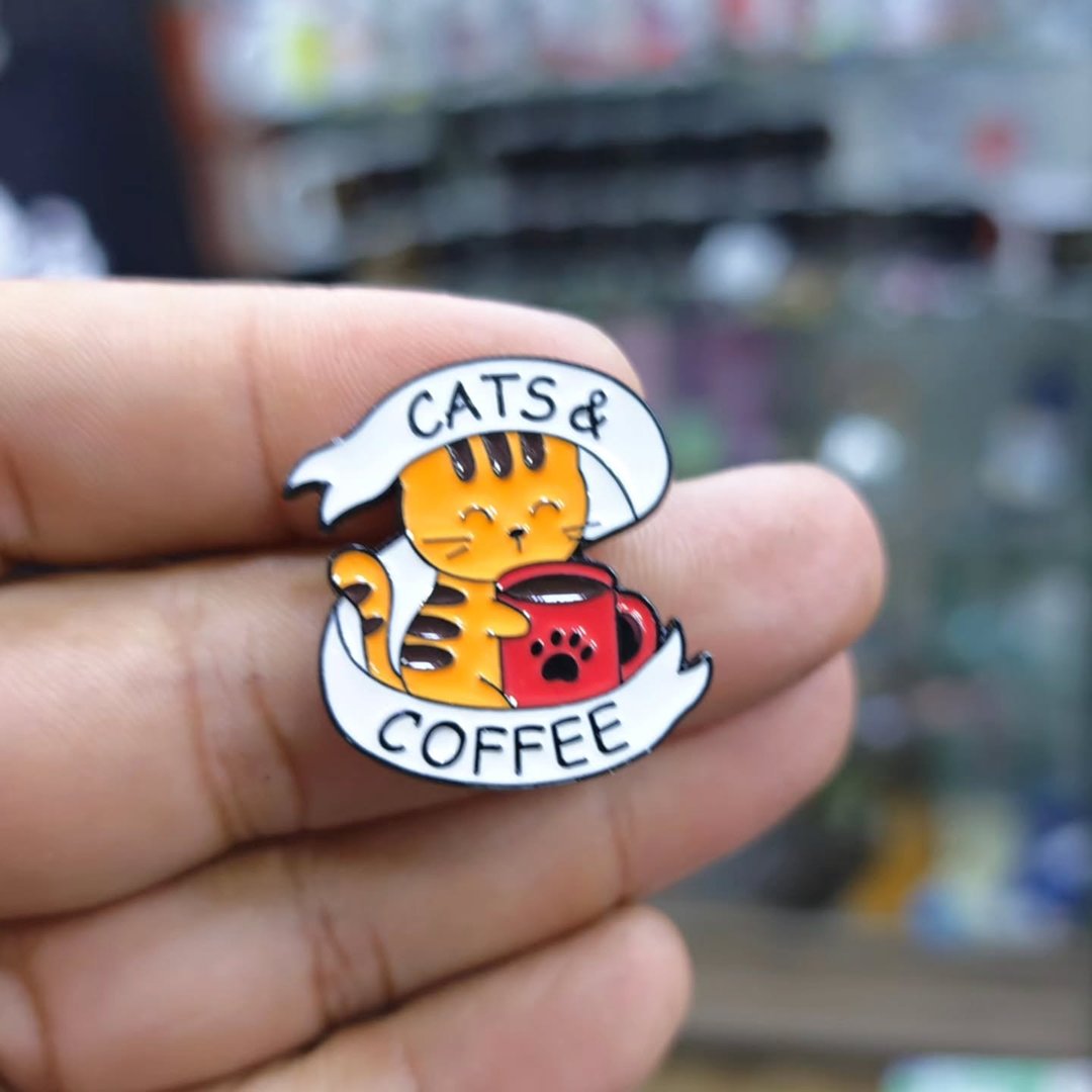 Cats And Coffee Pins - alternate view