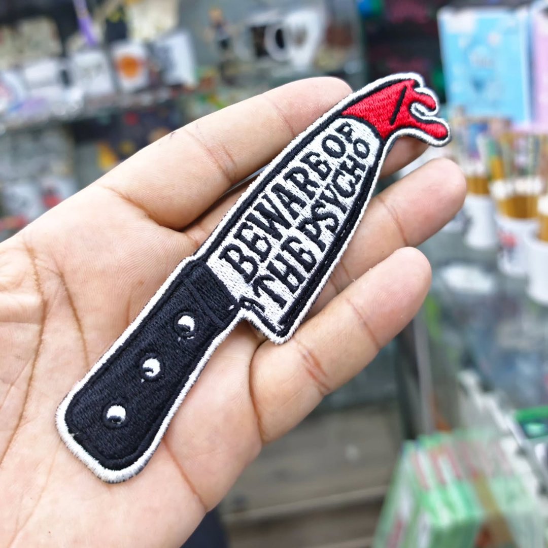 Embroidered patch Beware Of Psycho 140 x 40 MM - alternate view