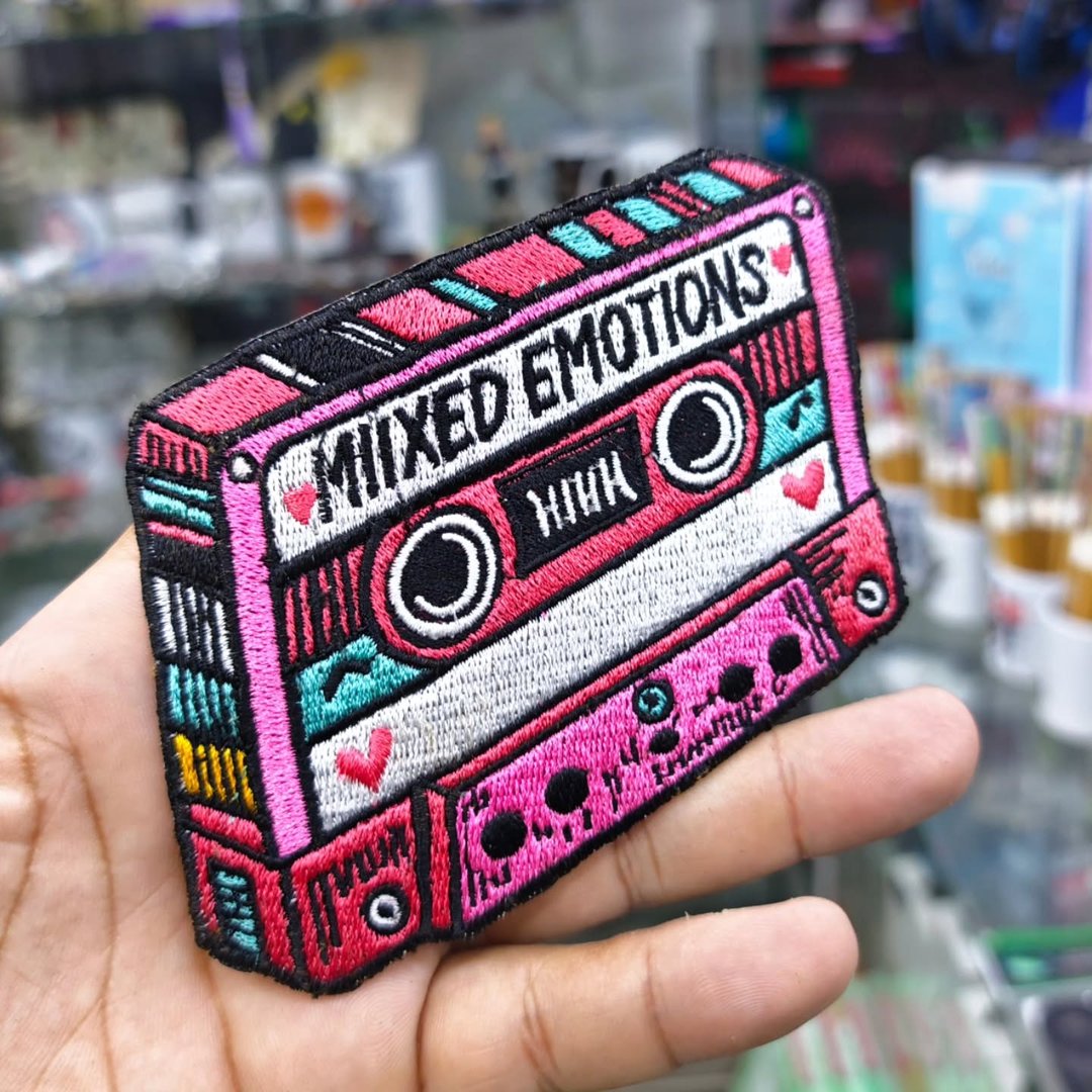 Embroidered patch Cassette Mixed 120 x 80 MM - alternate view
