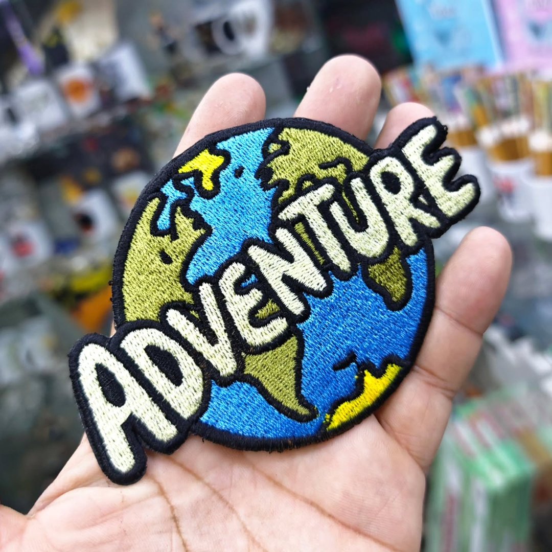 Embroidered patch Earth Adventure 120 x 80 MM - alternate view