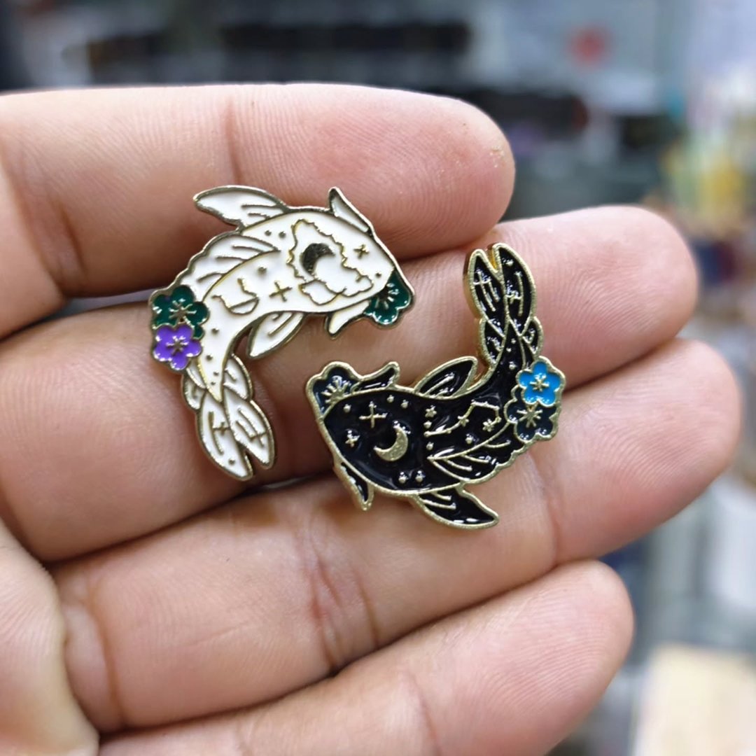 Yin Yang Pins - alternate view