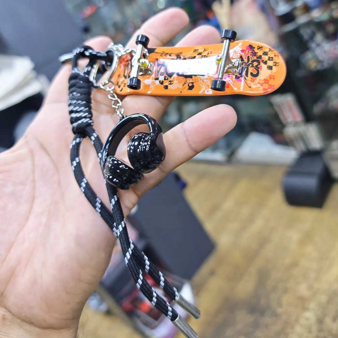Skateboard Keychain - alternate view