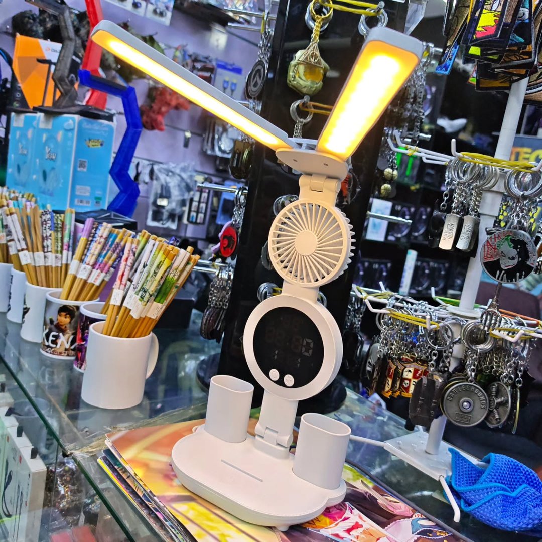 Desk Lamp Fan and Clock - alternate view