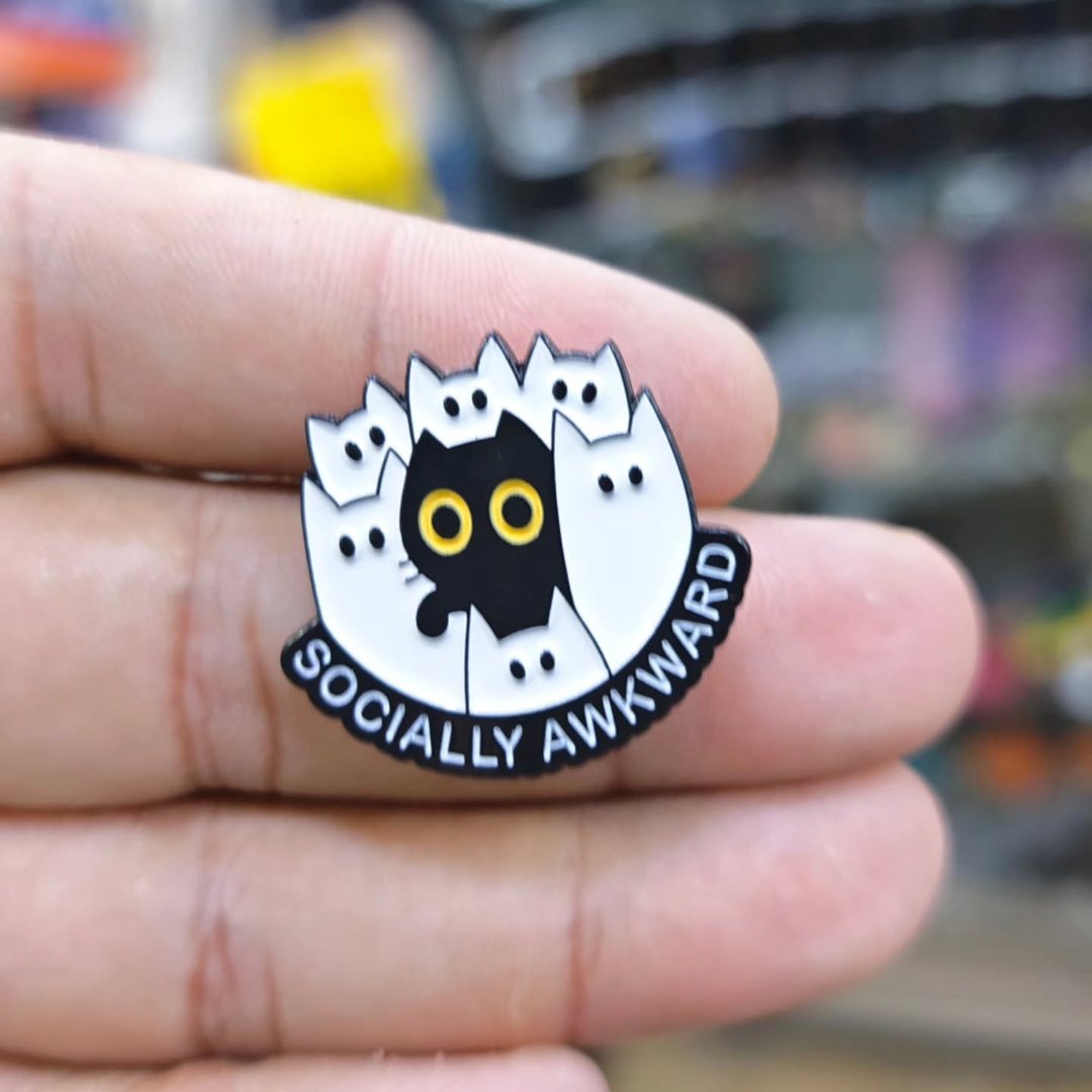 Cat Socially Awkward Pins - alternate view