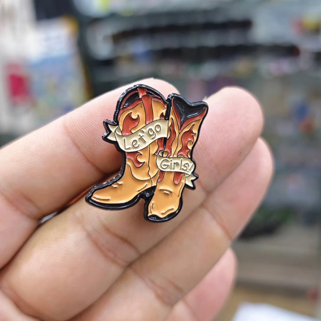 Cowboy Lets Go Girls Pins - alternate view