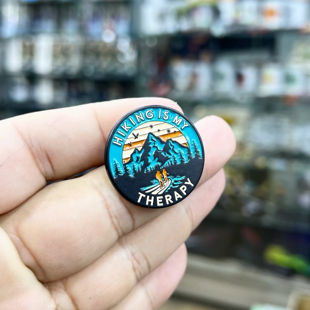 Hiking Is My Therapy Travel Pins - alternate view