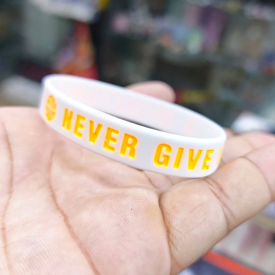Basket Ball Never Give Up Silicone Bracelet - alternate view