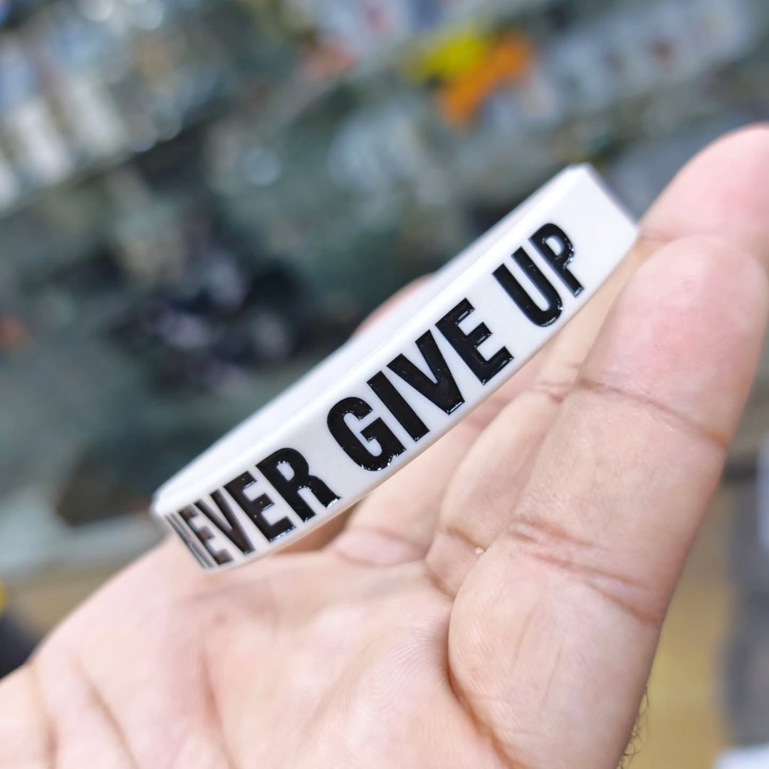 Never Give Up Silicone Bracelet - alternate view