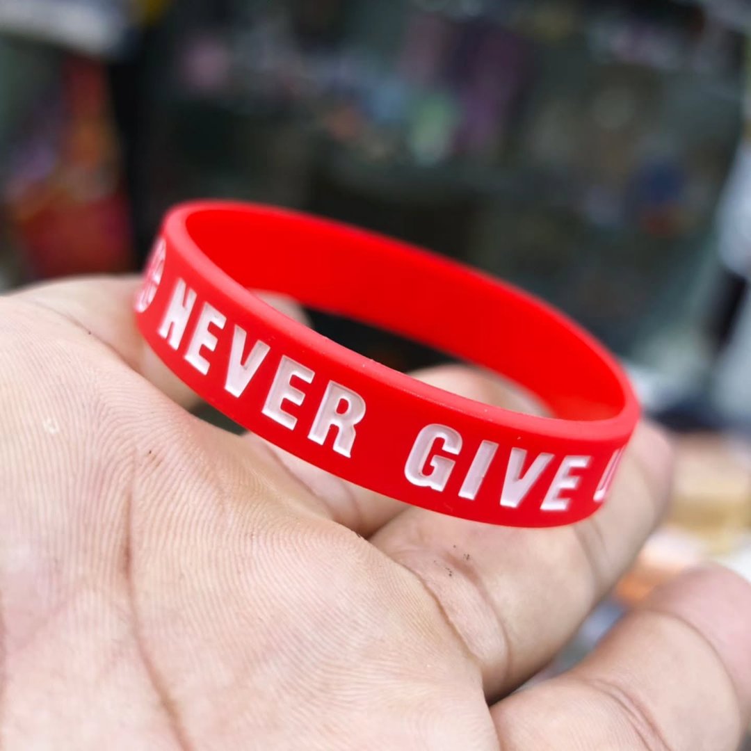 Basket Ball Never Give Up Silicone Bracelet - alternate view