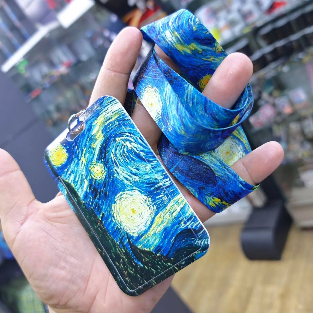 Van Gogh Starry Night Badge Holder - alternate view