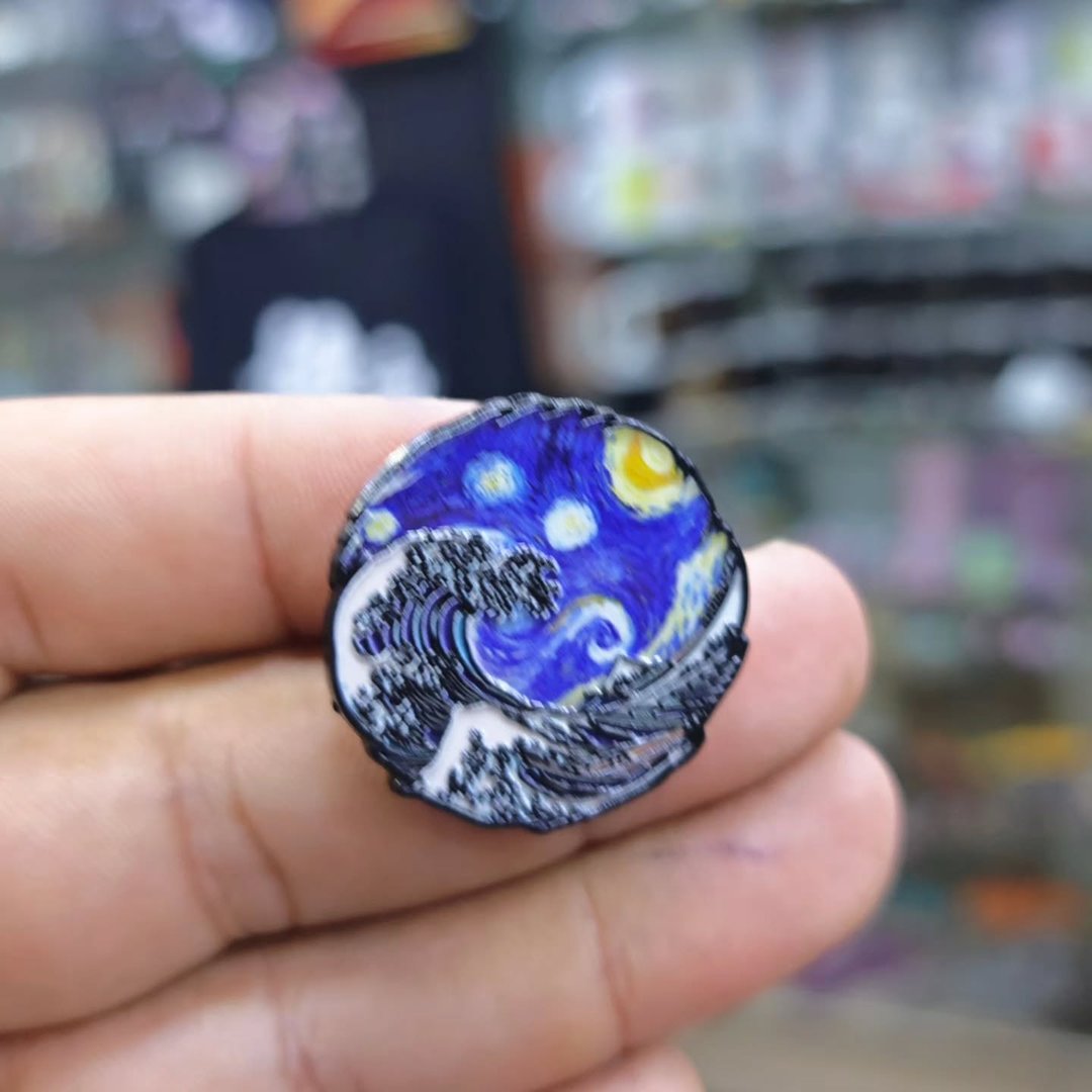 The Great Wave Pins - alternate view