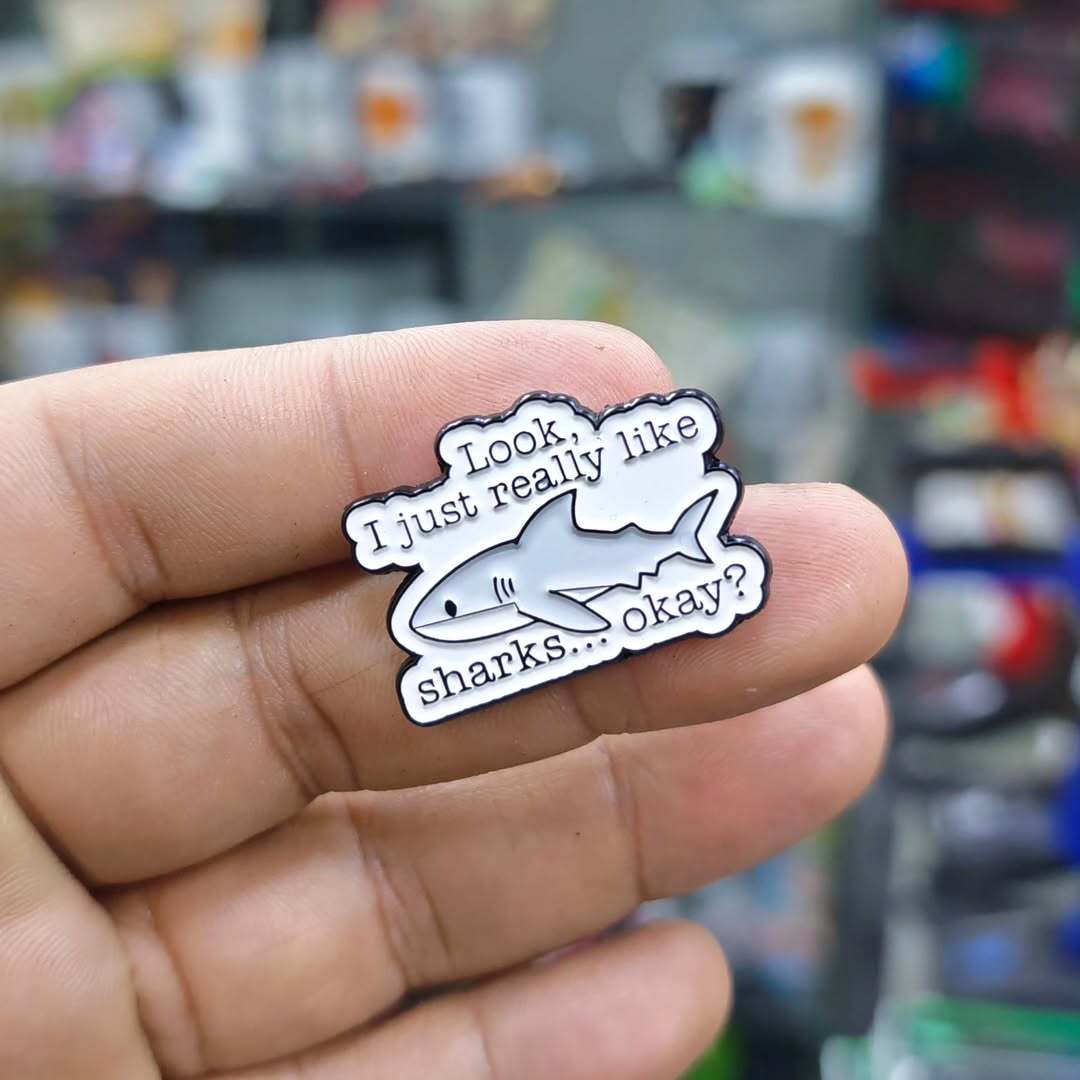 Shark Look I Just Really Like Okay Pins - alternate view