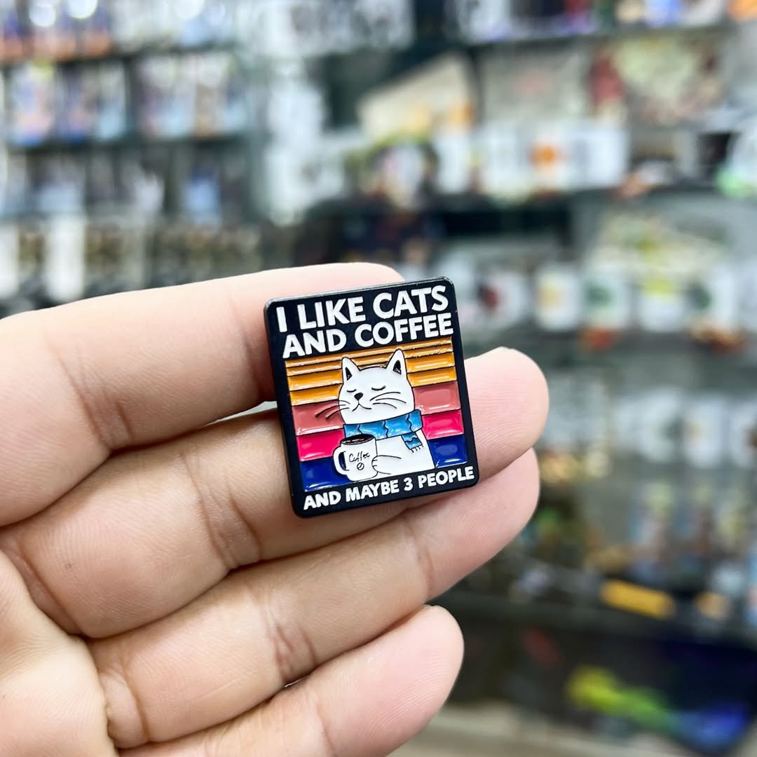 I Like Cats And Coffe Pins - alternate view