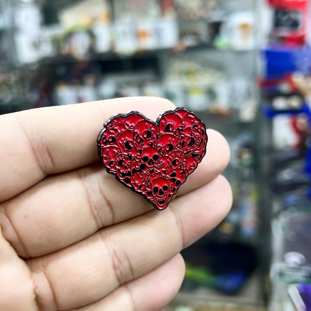 Heart Skull Pins - alternate view