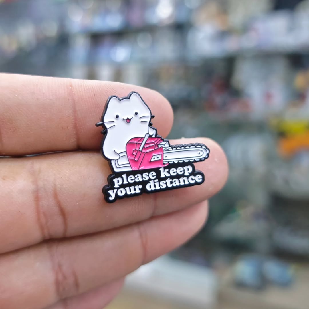 Please Keep Your Distance Cat Pins - alternate view