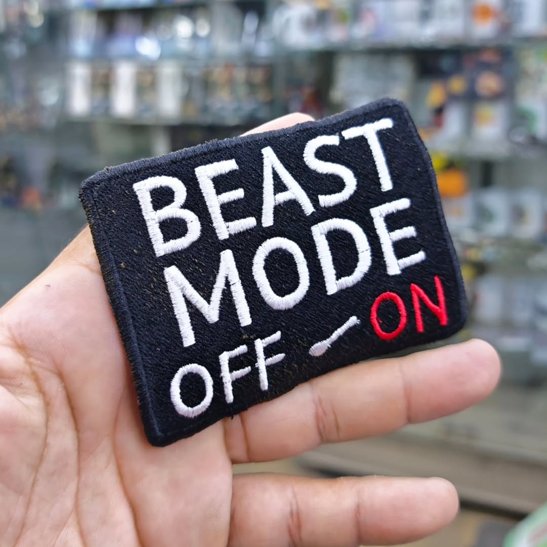 Embroidered Patch Beast Mode On Off 100 x 75 MM - alternate view