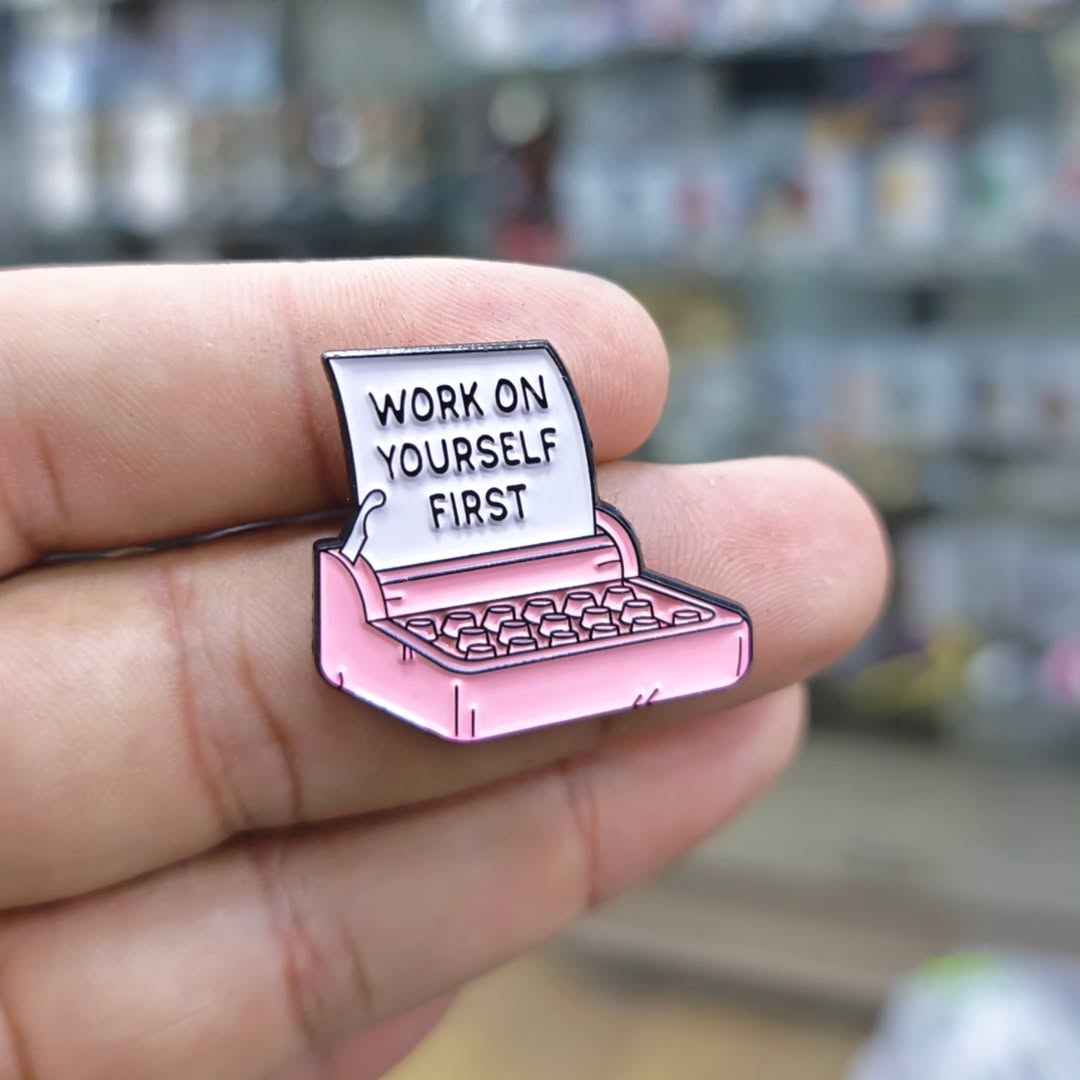 Typist Work On Youself First Pins - alternate view
