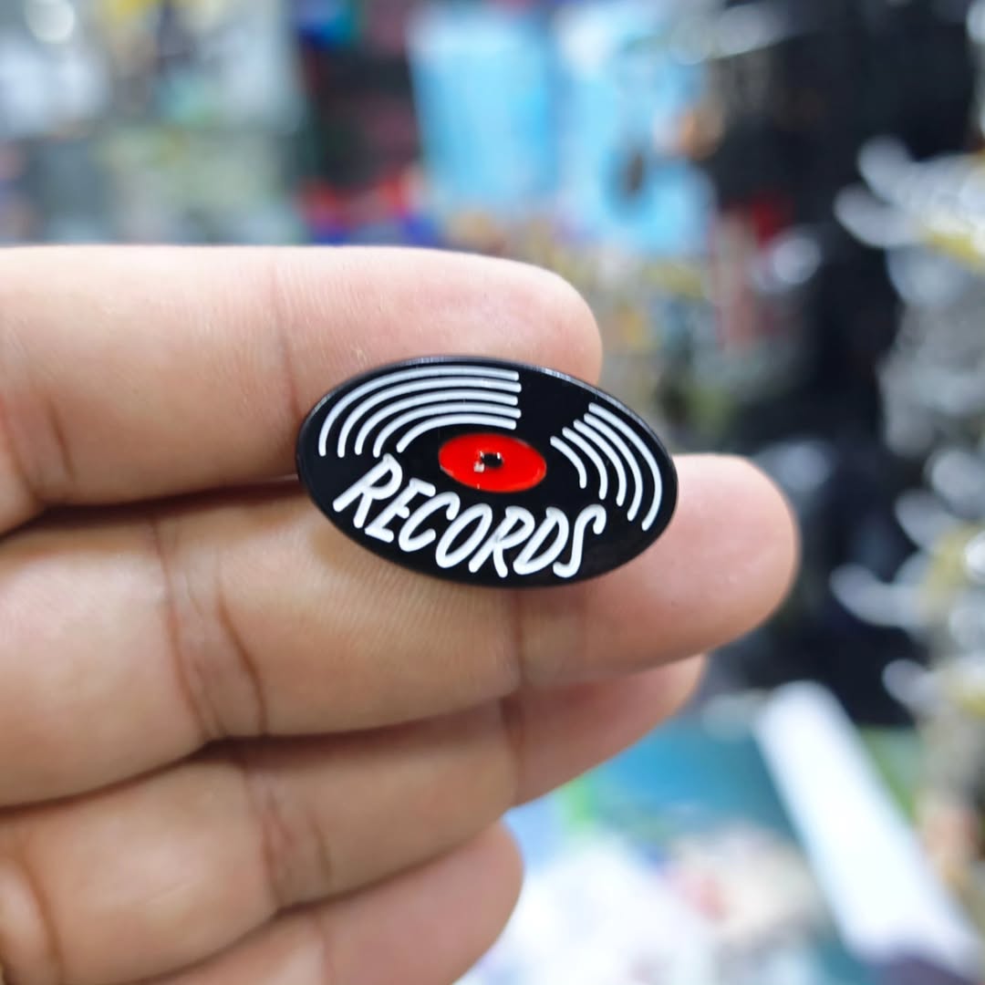 Disk Vynil Records Old School Pins - alternate view
