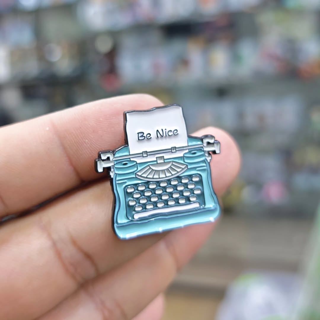 Typist Be Nice Pins - alternate view