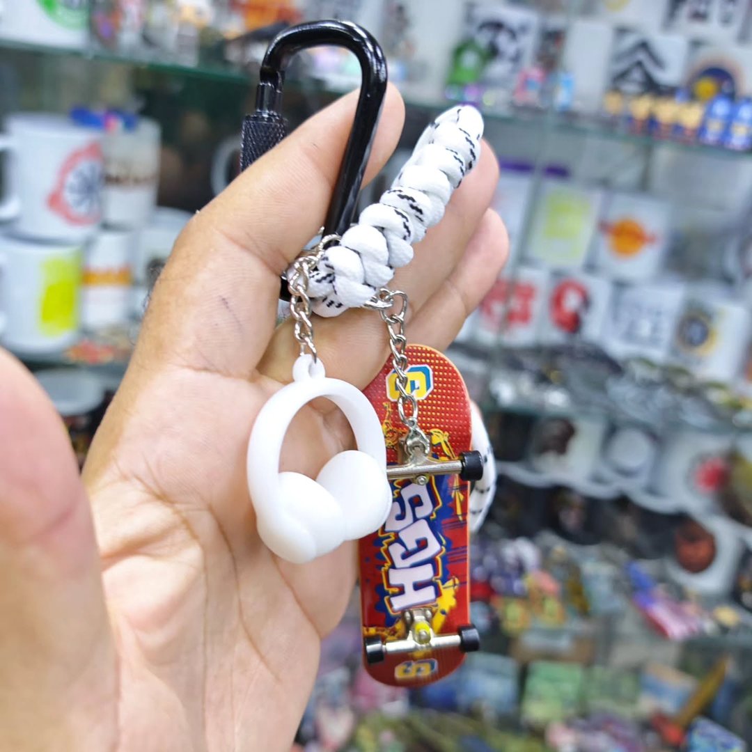 Skateboard Keychain - alternate view