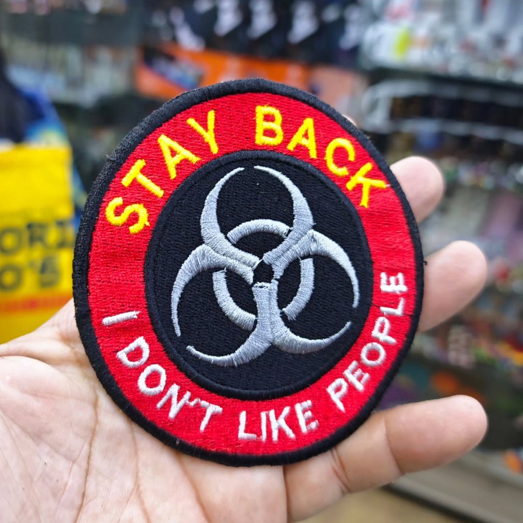 Embroidered Patch Stay Back 100 x 105 MM - alternate view