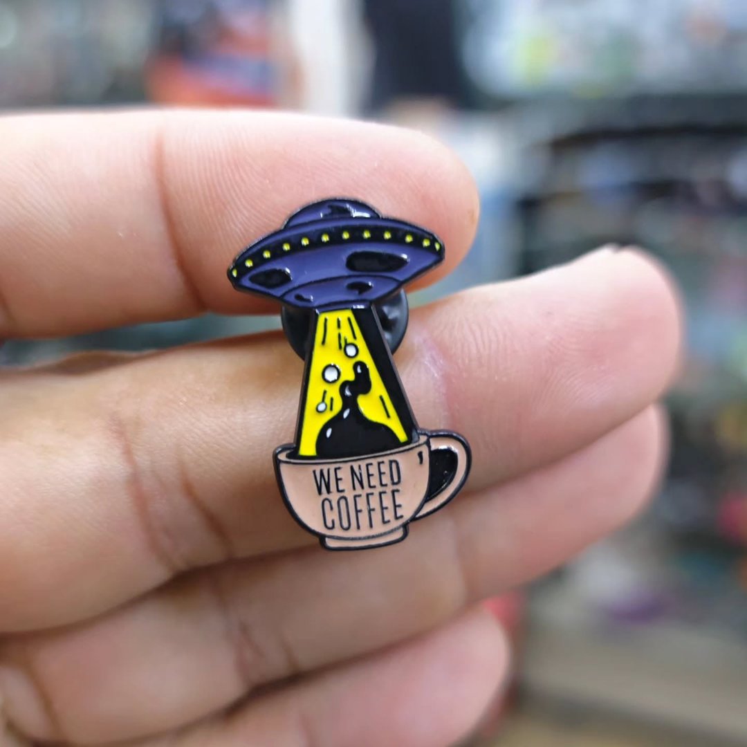 We Need Coffee Space Pins - alternate view