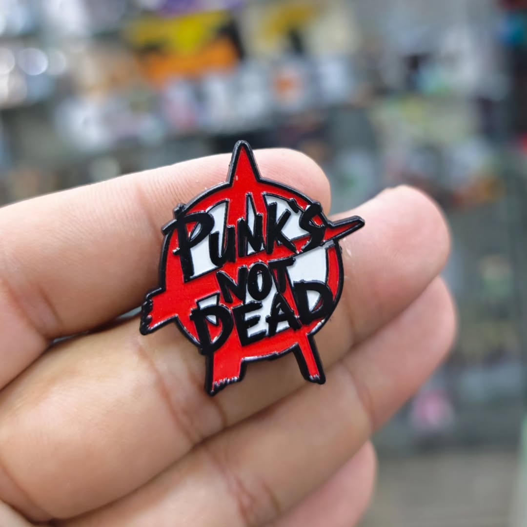 Punks Not Dead Pins - alternate view