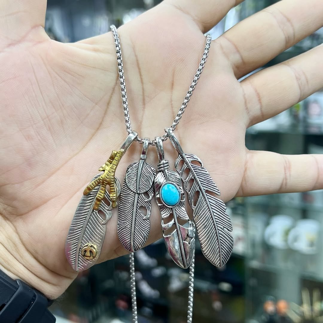 Feather Necklace #80 - alternate view