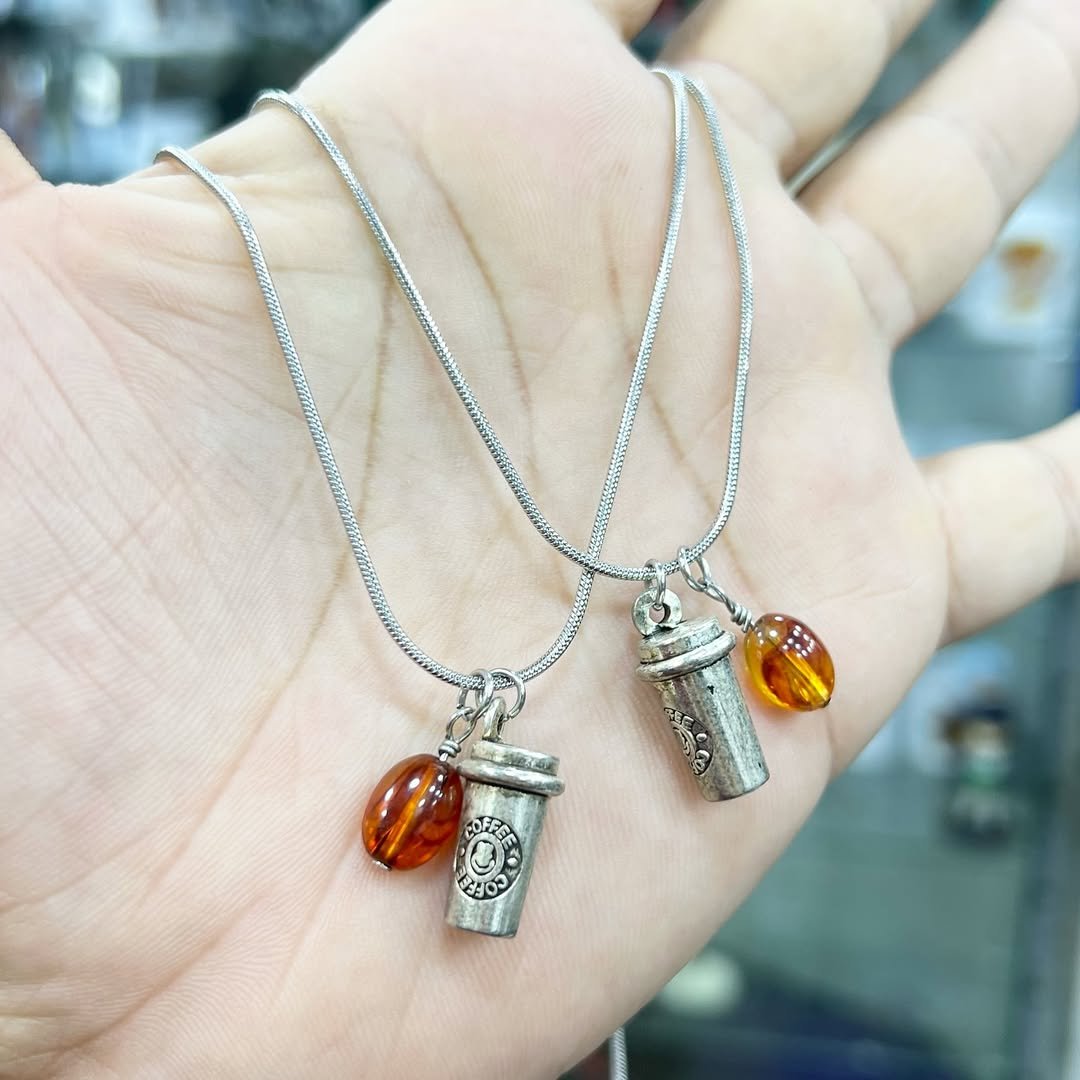 Coffee Necklace #79 - alternate view