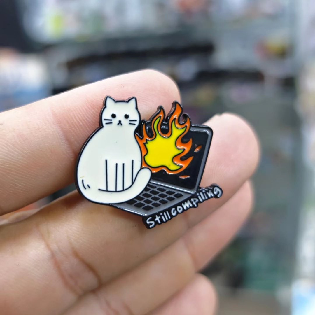 Cat Still Compilling Pins - alternate view