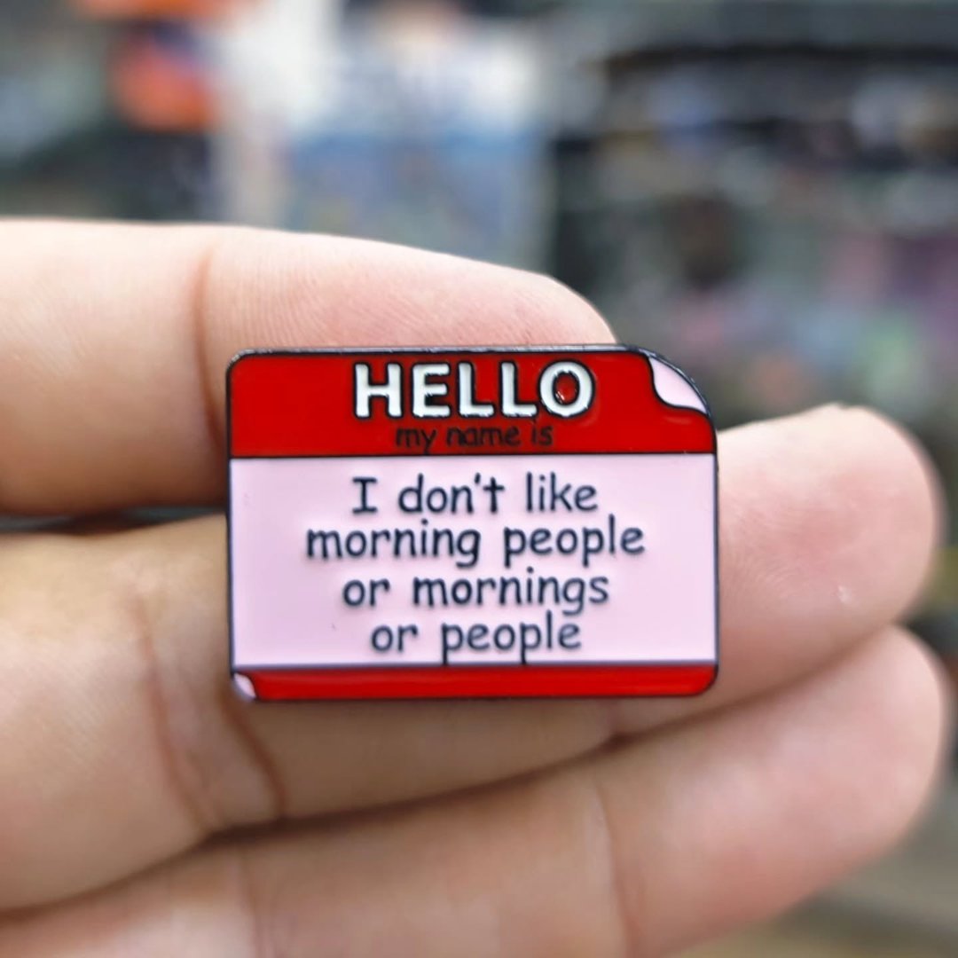 hello I Dont Like Morning People Pins - alternate view