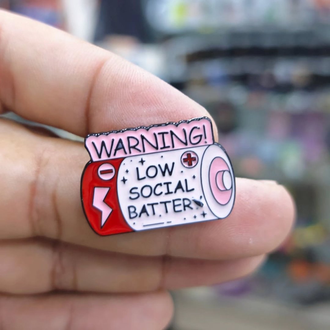 Warning Low Social Battery Pins - alternate view