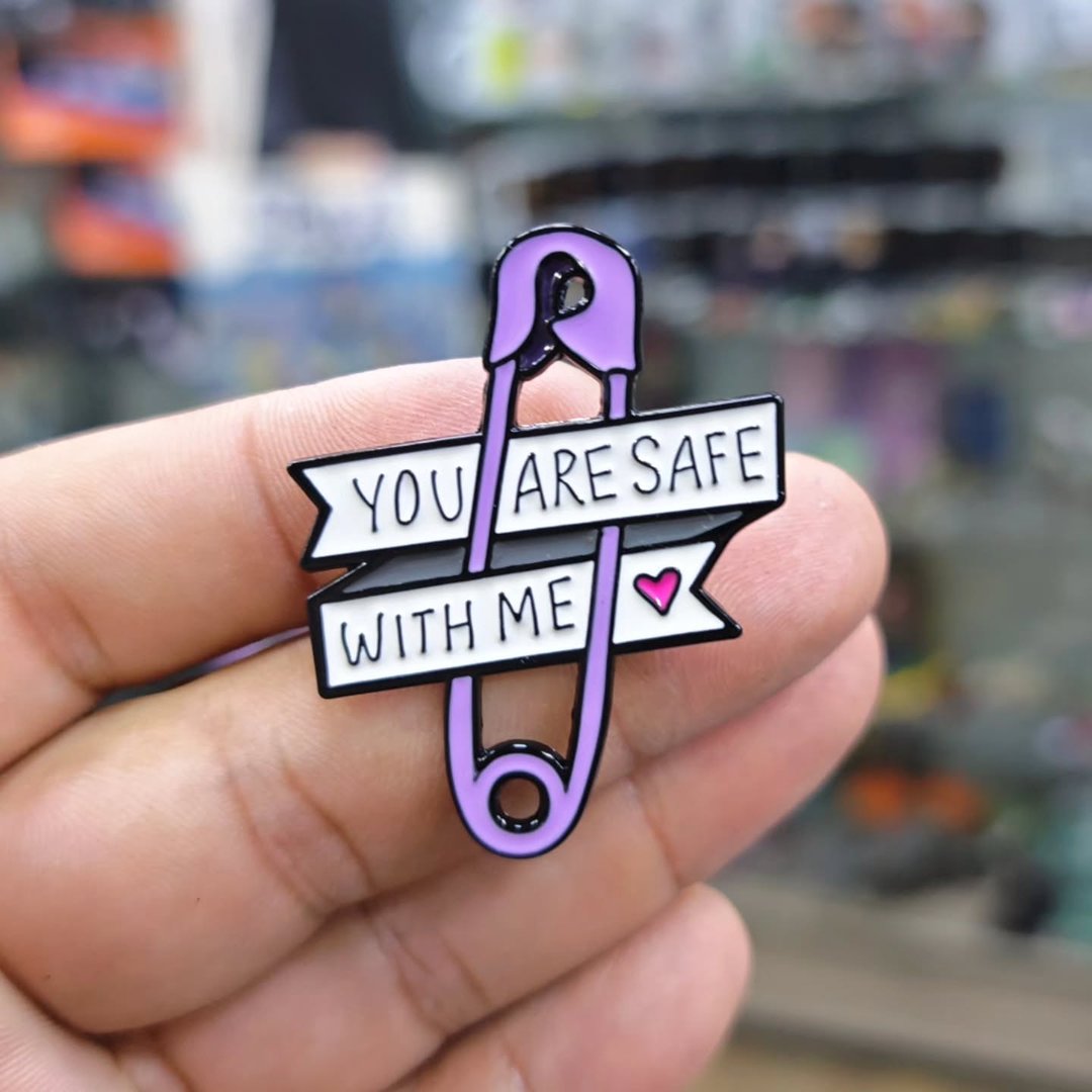 You Are Safe With Me Pins - alternate view