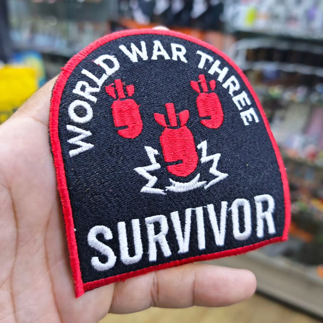 Embroidered Patch World War 3 Survivor 100 x 105 MM - alternate view