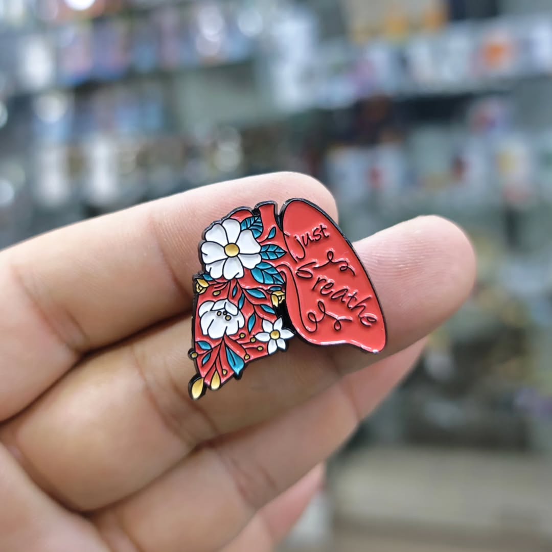 Lung Just Breath Medical Pins - alternate view