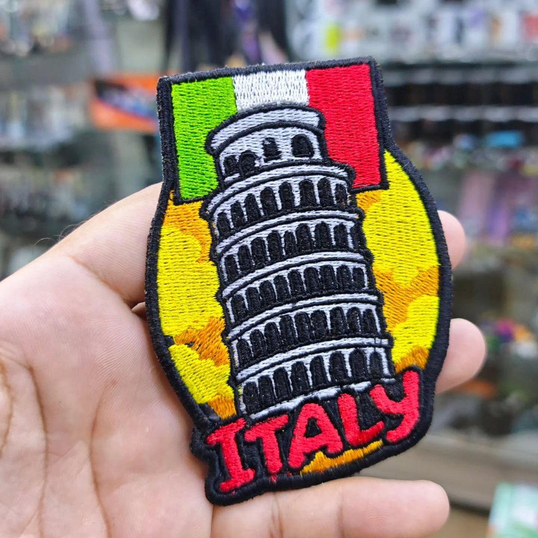 Embroidered Patch Italy Pisa Tower 110 x 75 MM - Embroidered Patch