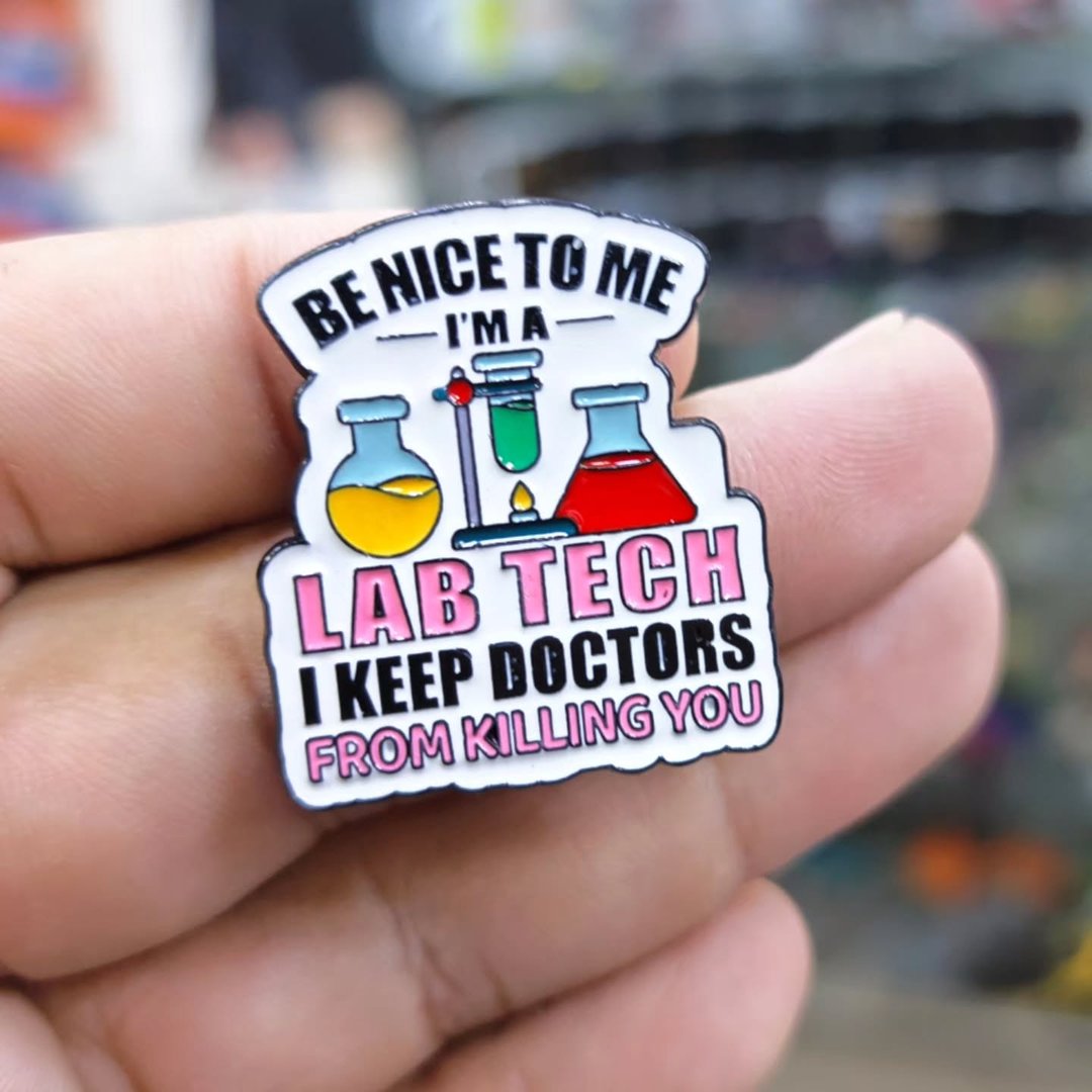 Be Nice To Me Lab Tech Pins - Metal Pins