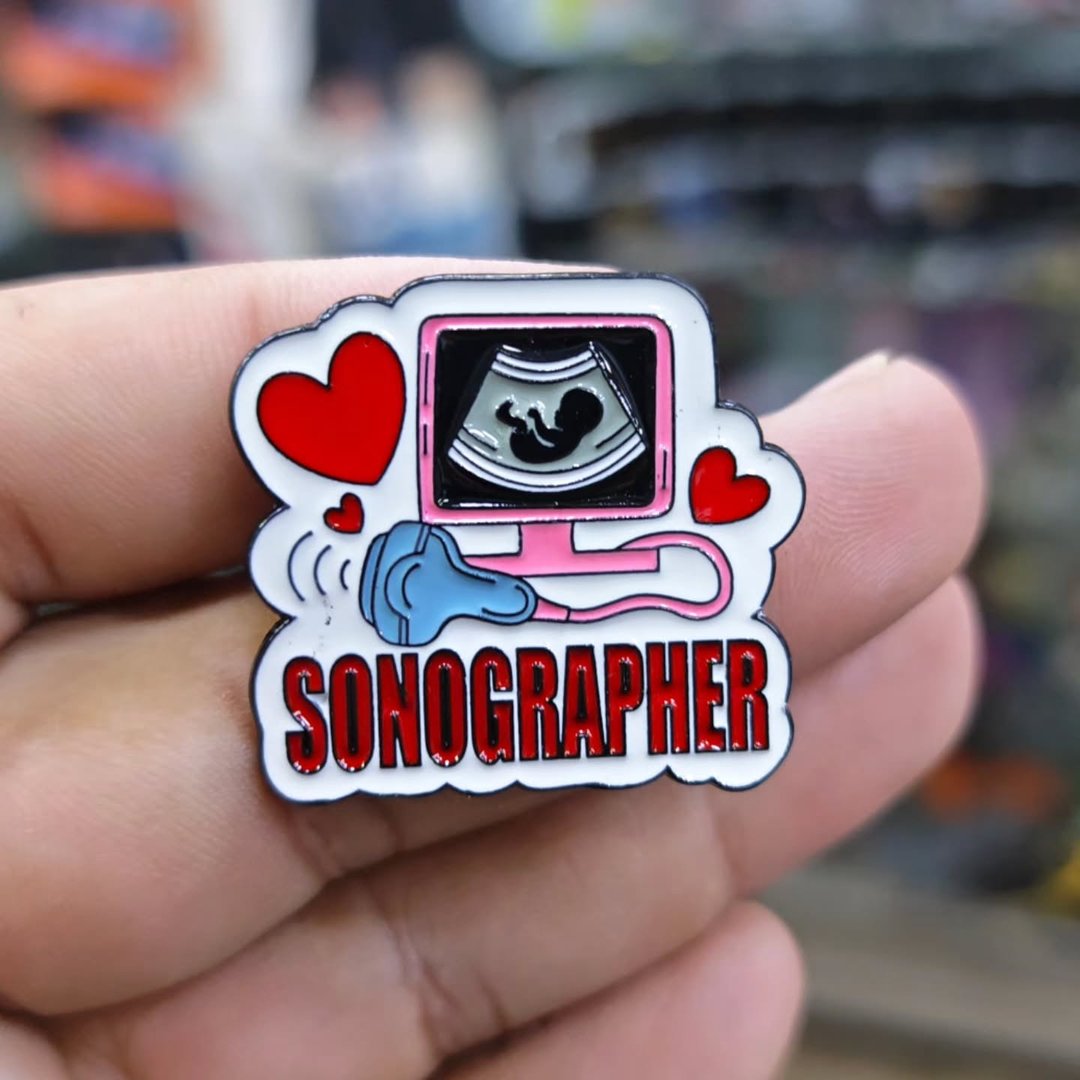 Sonographer Medical Pins - Metal Pins