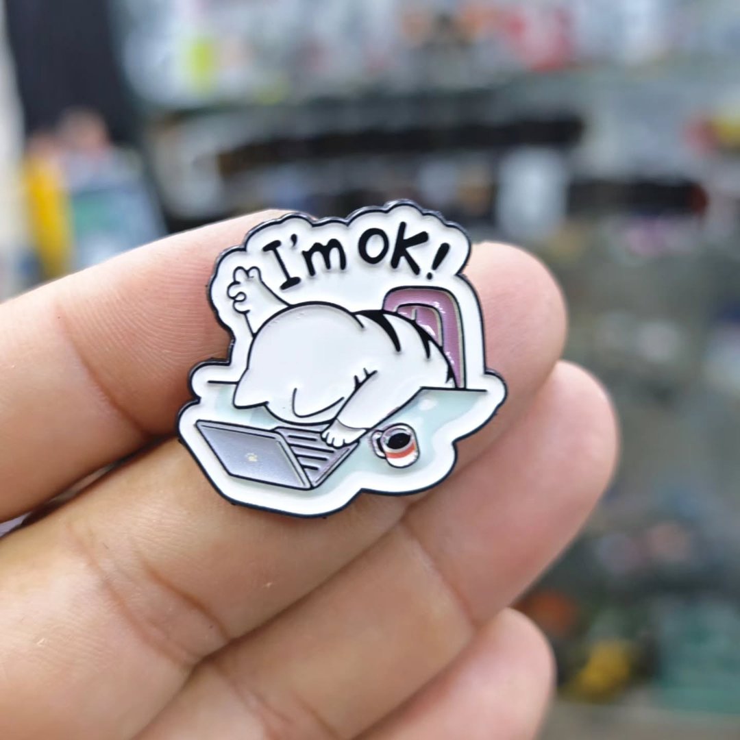 Cat Im Ok Pins - Metal Pins