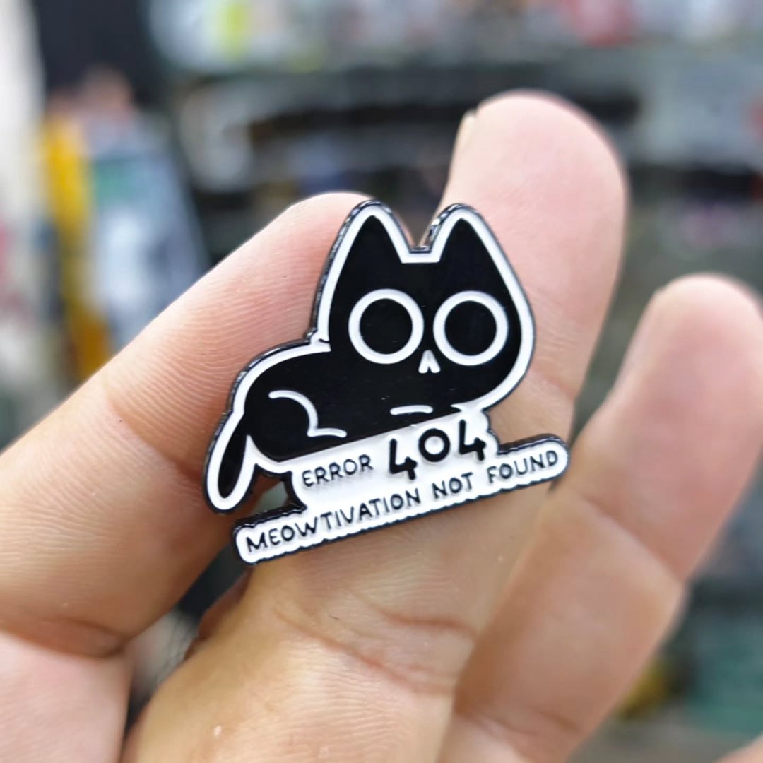 Cat Error 404 Pins - Metal Pins
