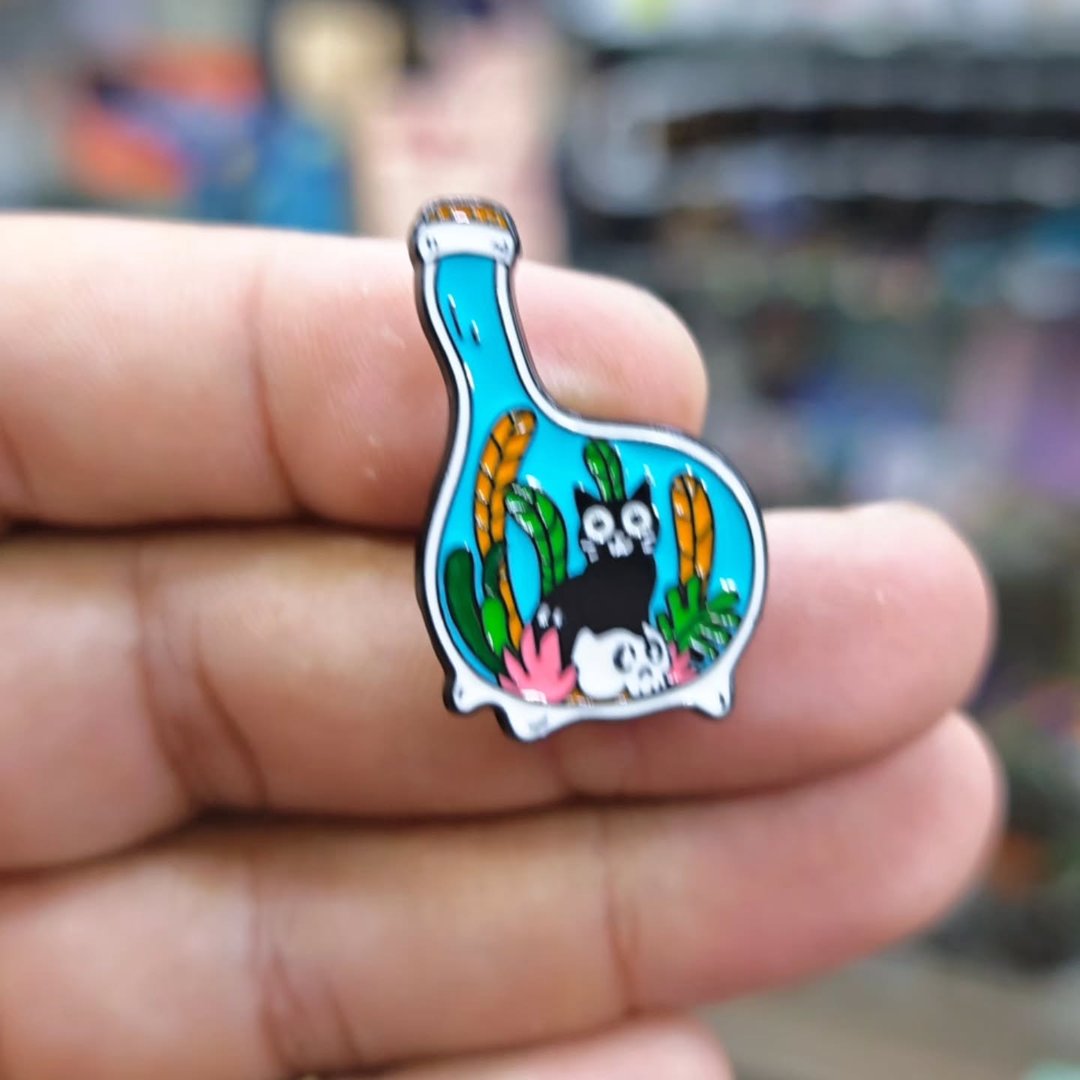 Aqua Cat Pins - Metal Pins