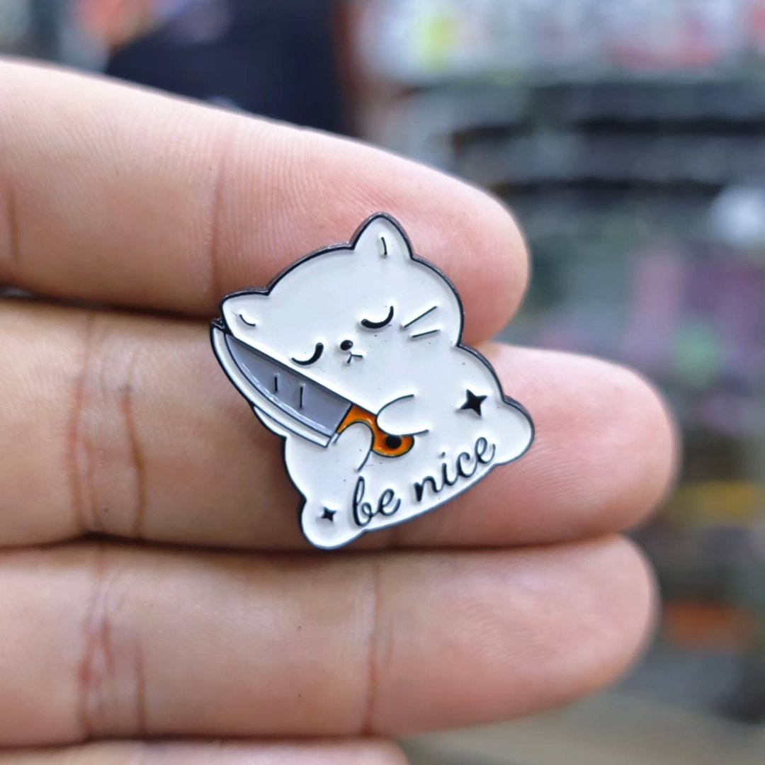 Be Nice Cat Pins - Metal Pins