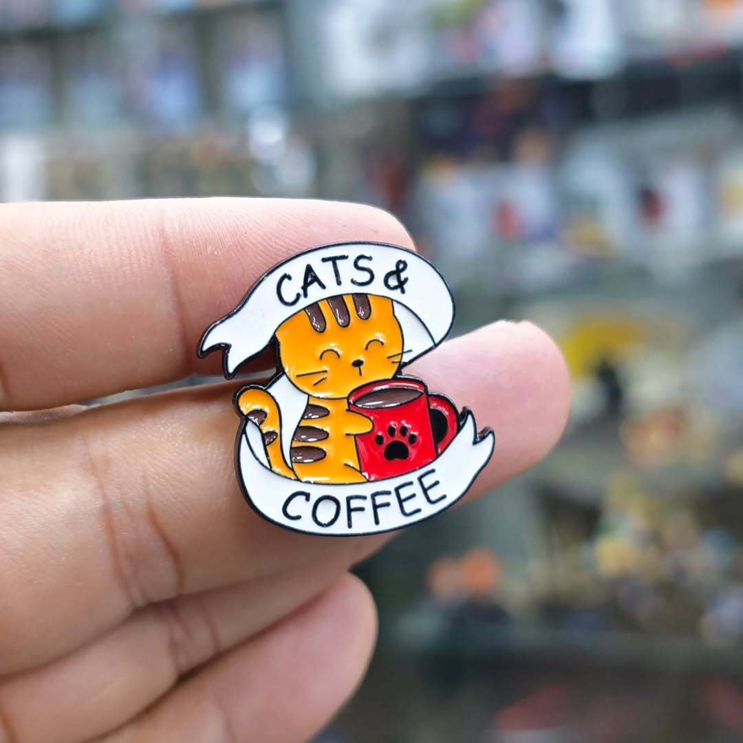 Cats & Coffee Pins - Metal Pins