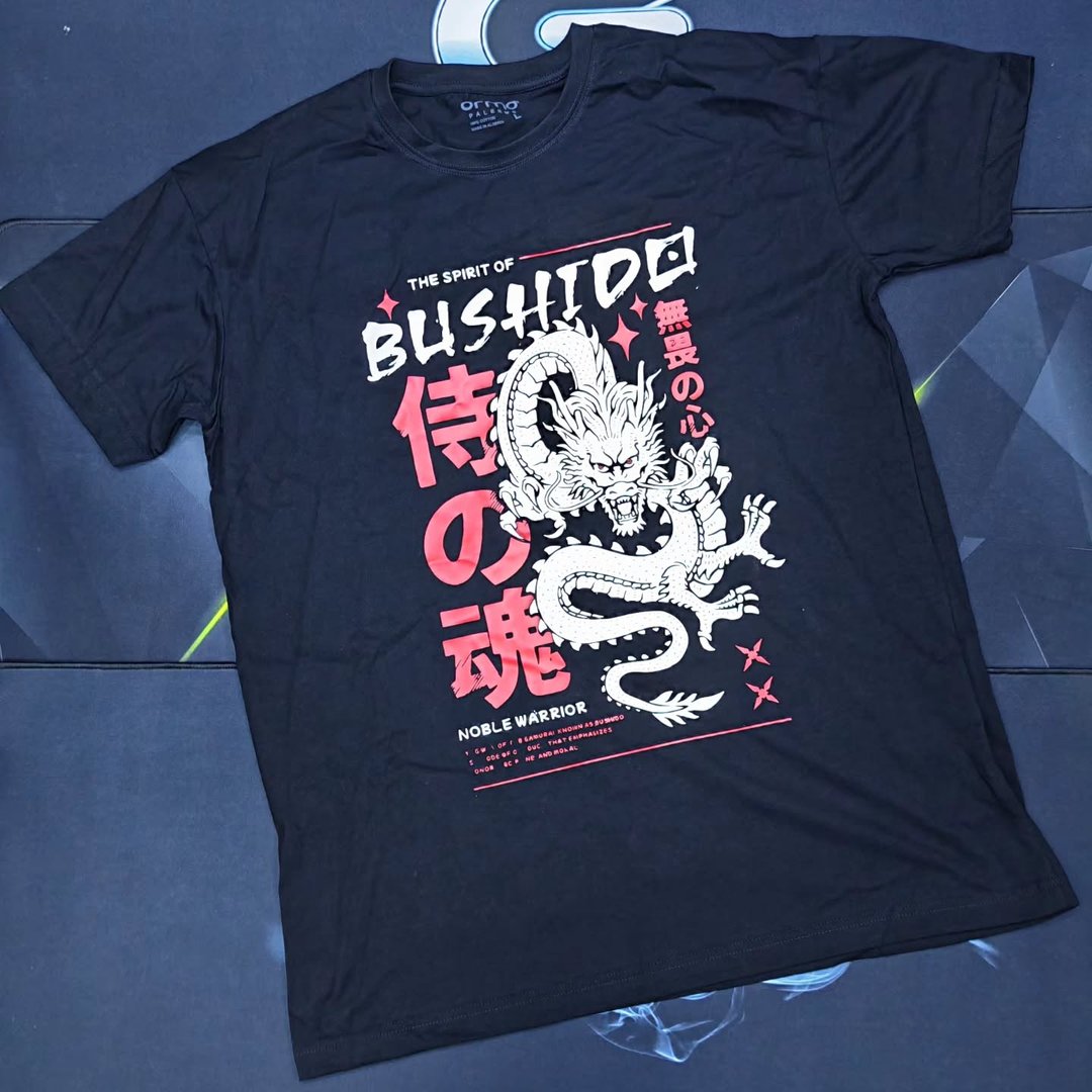 Bushido Taille L Noir T-Shirt - T-Shirt