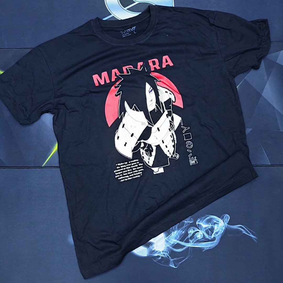 Naruto Madara Taille L Noir T-Shirt - T-Shirt