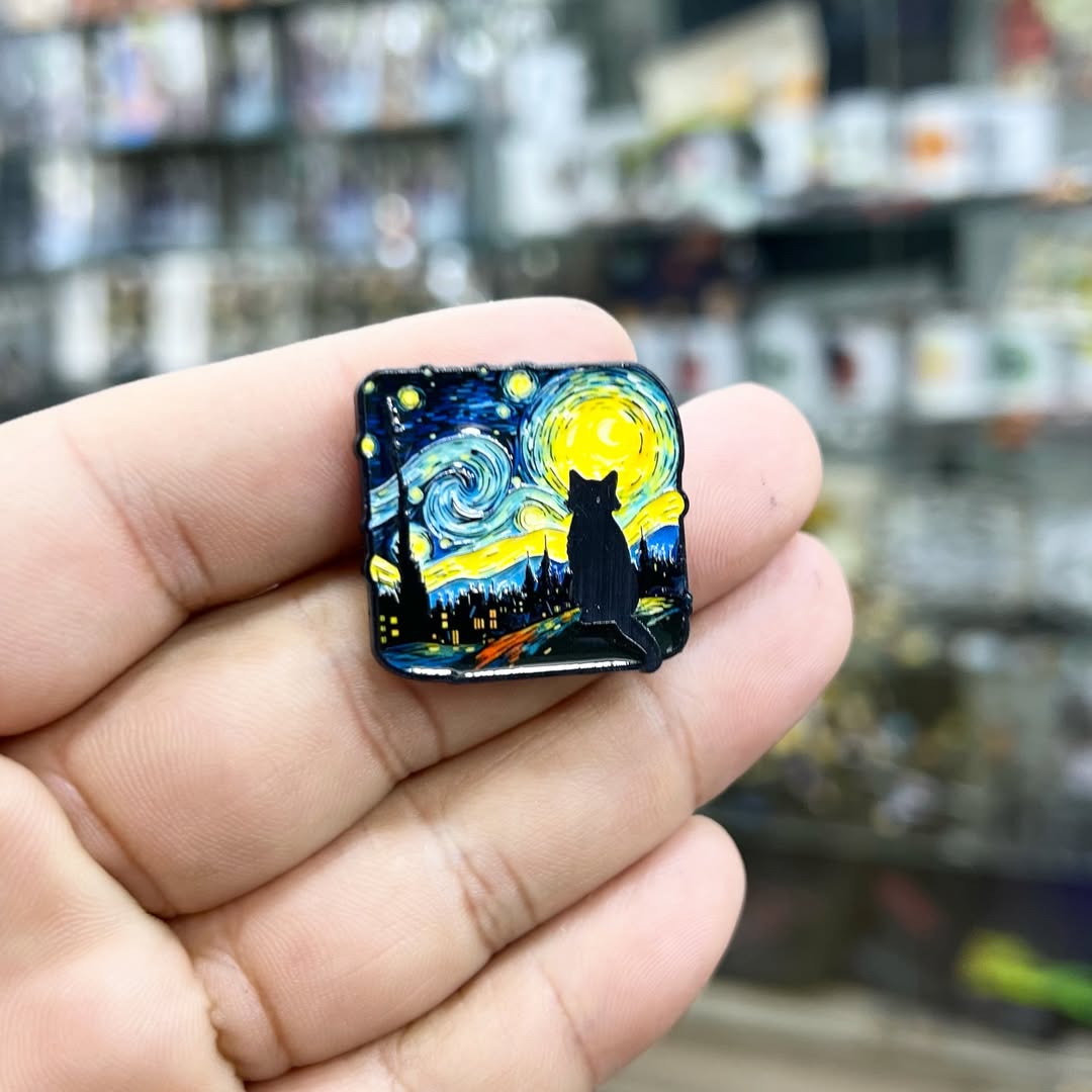 Van Gogh Cat Pins - Metal Pins