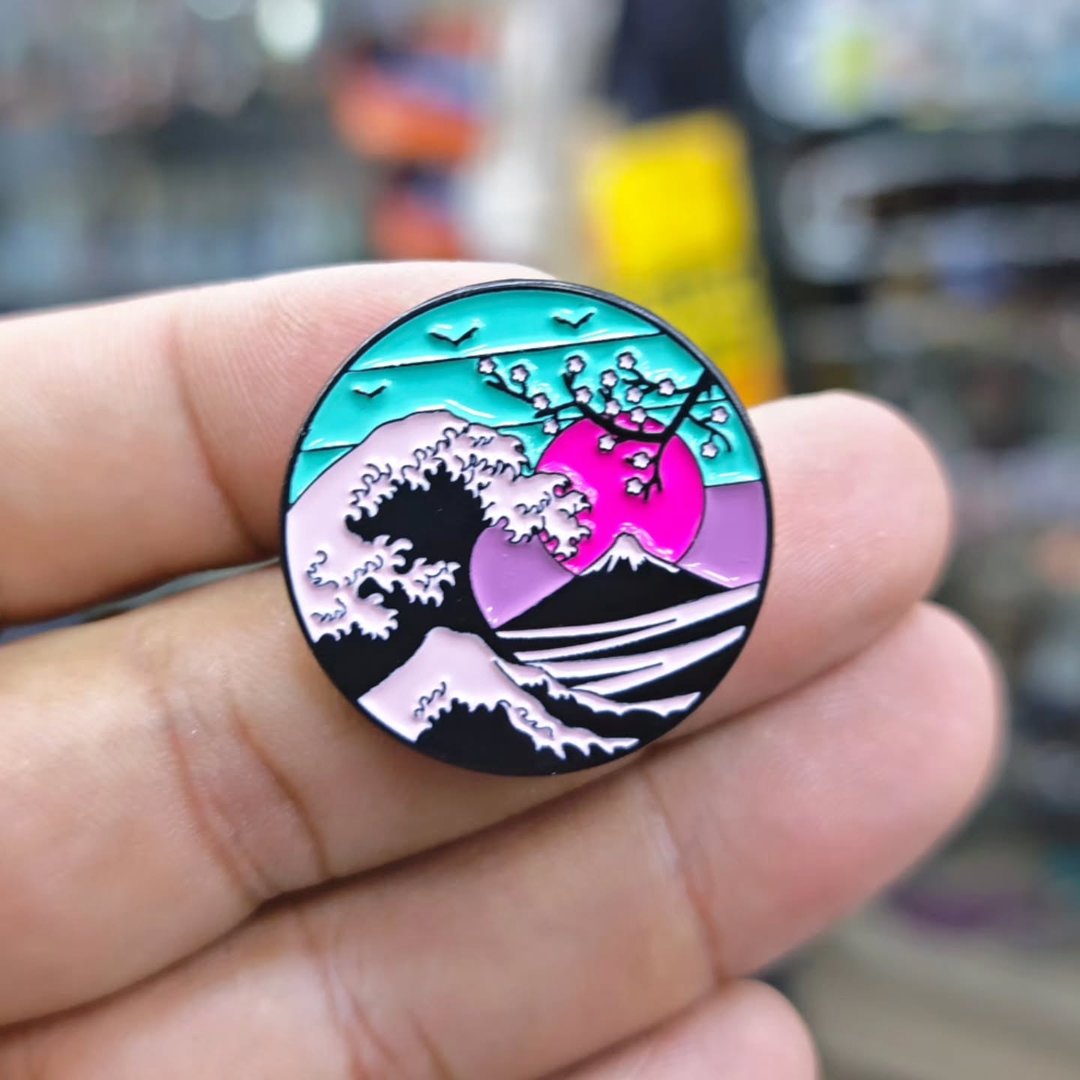 The Great Wave Pins - Metal Pins